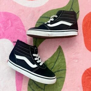 Vans Kids High-Top Canvas Sneakers - Black White
